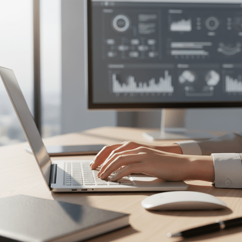 Founder working on automation platform setup